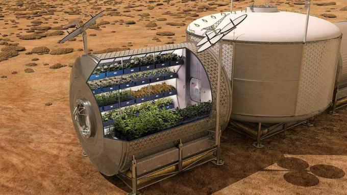 proizvodnja hrane na Marsu u budućnosti.