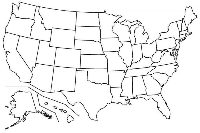 Prazna karta Sjedinjenih Američkih Država