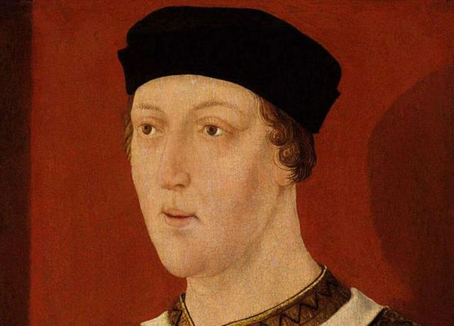 Portret engleskog kralja Henrika VI. U crnom šeširu.