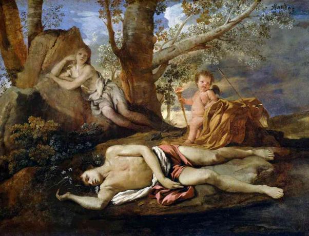 Eho i Narcis, 1630., Nicolas Poussin (1594-1665), ulje na platnu