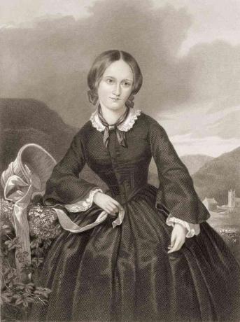 Graviranje Charlotte Bronte u crnoj haljini