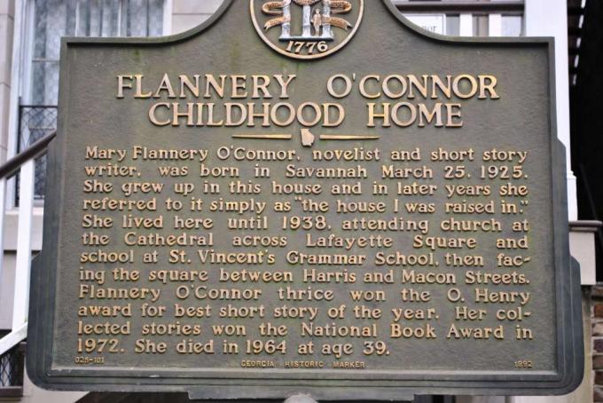 Plaketa u dječjem domu Flannery O'Connor