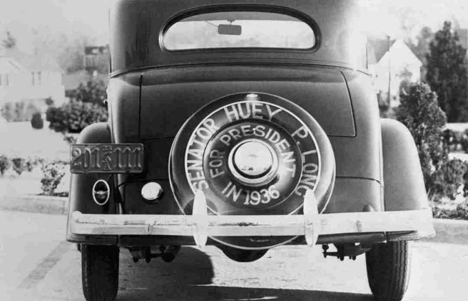 fotografija automobila koji proglašava Huey Long za predsjednika