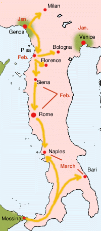 1348. Širenje crne smrti kroz Italiju