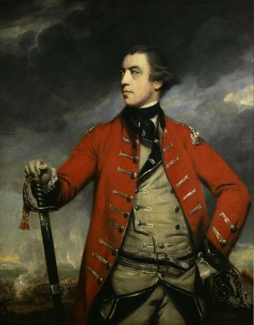 John Burgoyne u crvenoj uniformi britanske vojske.