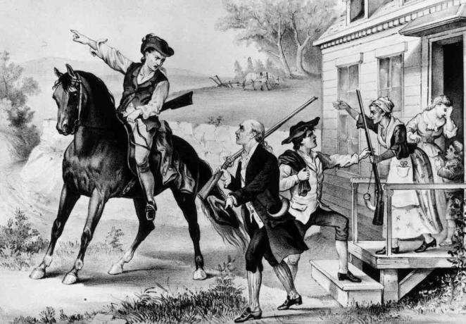 1774: Skup minutemena - kolonijalne milicije Nove Engleske koji su bili spremni na trenutak se boriti protiv Britanaca.