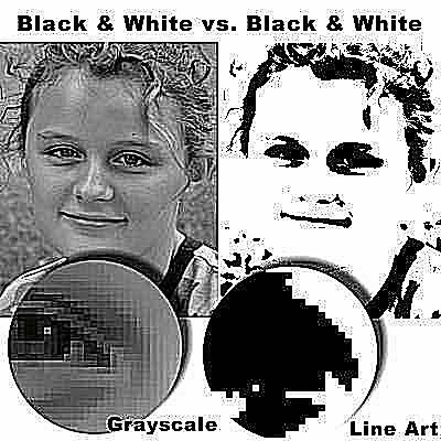 Crno-bijele sive u odnosu na crno-bijele crte