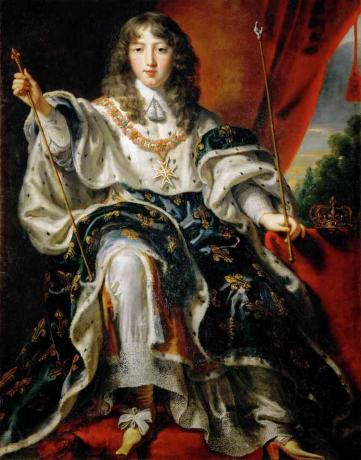 Louis XIV., Kralj Francuske u svojim vijencima za krunjenje