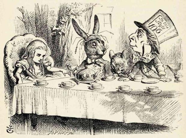 Alisa u zemlji čudesa - čajna zabava ludog šećera - iz knjige Lewisa Carrolla