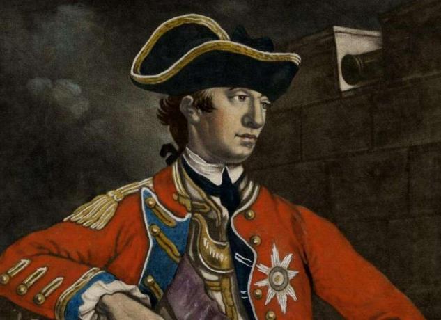 General William Howe u crvenoj uniformi britanske vojske.