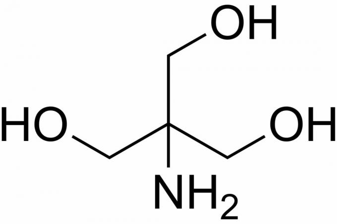 Tris puferska otopina; struktura 2-amino-2- (hidroksimetil) propan-1,3-diola