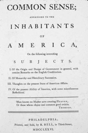 Naslovna stranica Paineovog "Common Sense"
