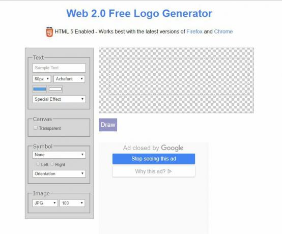 Besplatni generator logotipa na SimWebSol