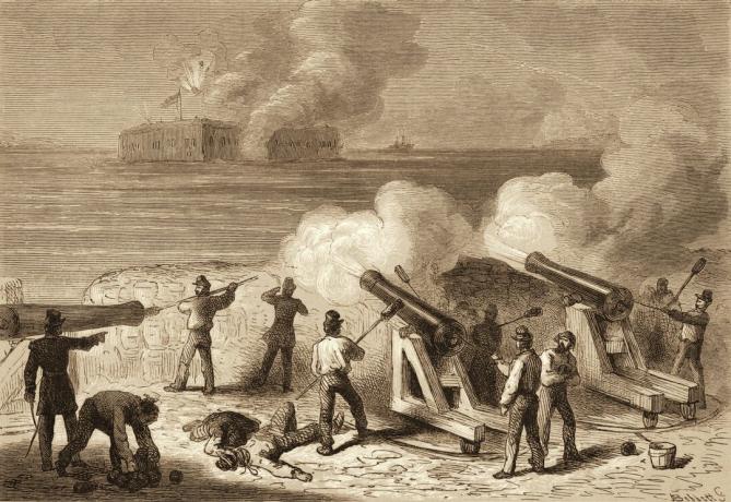 Ilustracija napada na Fort Sumter