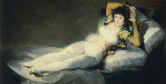 Odjevena Maja (La Maja vestida), 1800., Francisca de Goye (1746.-1828.), Ulje na platnu, 95x190 cm.
